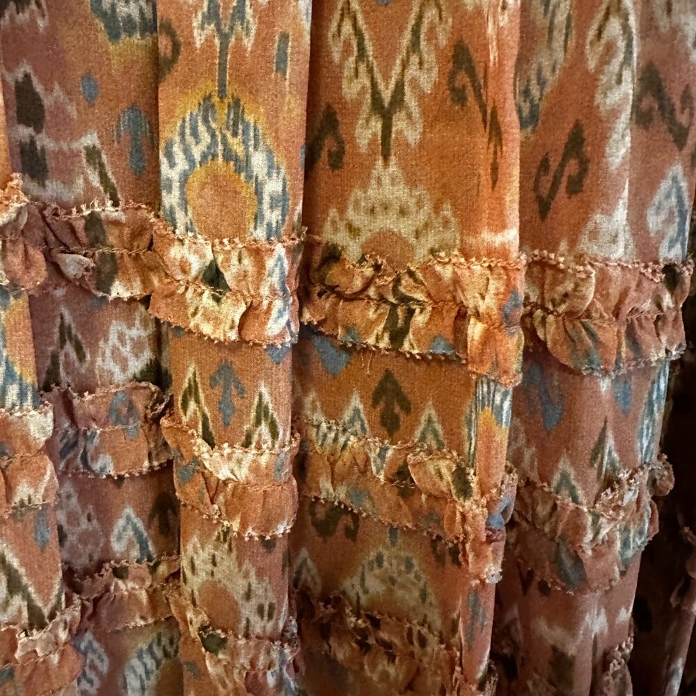 Ulla Johnson Peach Floral Ruched Silk Rabia Maxi Gown $1,195 - Picture 8 of 10